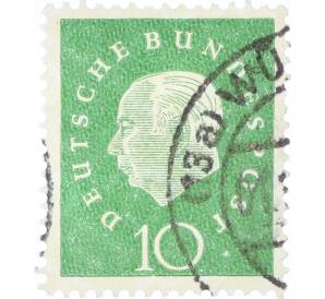 Почтовая марка 10 пфеннигов 1959 года Западная Германия (ФРГ) «Теодор Хойс» — Фото №1