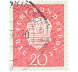 Почтовая марка 20 пфеннигов 1959 года Западная Германия (ФРГ) «Теодор Хойс» — Фото №1