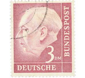 Почтовая марка 3 марки 1954 года Западная Германия (ФРГ) «Теодор Хойс» — Фото №1