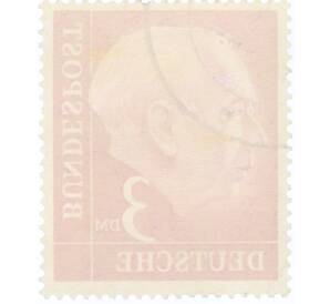 Почтовая марка 3 марки 1954 года Западная Германия (ФРГ) «Теодор Хойс» — Фото №2