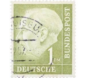 Почтовая марка 1 марка 1954 года Западная Германия (ФРГ) «Теодор Хойс» — Фото №1