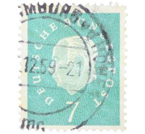 Почтовая марка 7 пфеннигов 1959 года Западная Германия (ФРГ) «Теодор Хойс» — Фото №1