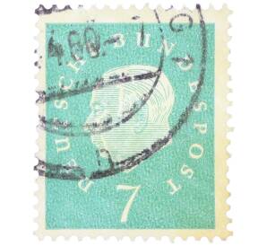 Почтовая марка 7 пфеннигов 1959 года Западная Германия (ФРГ) «Теодор Хойс» — Фото №1