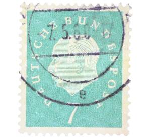 Почтовая марка 7 пфеннигов 1959 года Западная Германия (ФРГ) «Теодор Хойс» — Фото №1