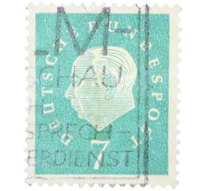 Почтовая марка 7 пфеннигов 1959 года Западная Германия (ФРГ) «Теодор Хойс» — Фото №1