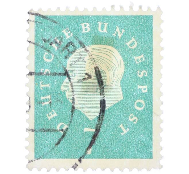 Почтовая марка 7 пфеннигов 1959 года Западная Германия (ФРГ) «Теодор Хойс» (Артикул: T11-38288) — Фото №1