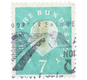 Почтовая марка 7 пфеннигов 1959 года Западная Германия (ФРГ) «Теодор Хойс» — Фото №1