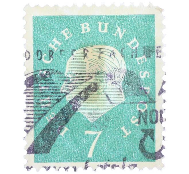 Почтовая марка 7 пфеннигов 1959 года Западная Германия (ФРГ) «Теодор Хойс» (Артикул: T11-38296) — Фото №1