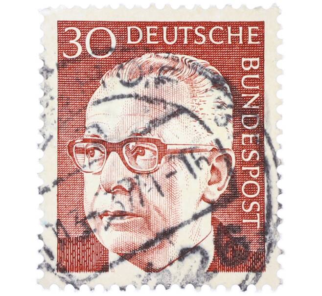 Почтовая марка 30 пфеннигов 1971 года Западная Германия (ФРГ) «Президент Густав Хайнеман» (Артикул: T11-38299) — Фото №1