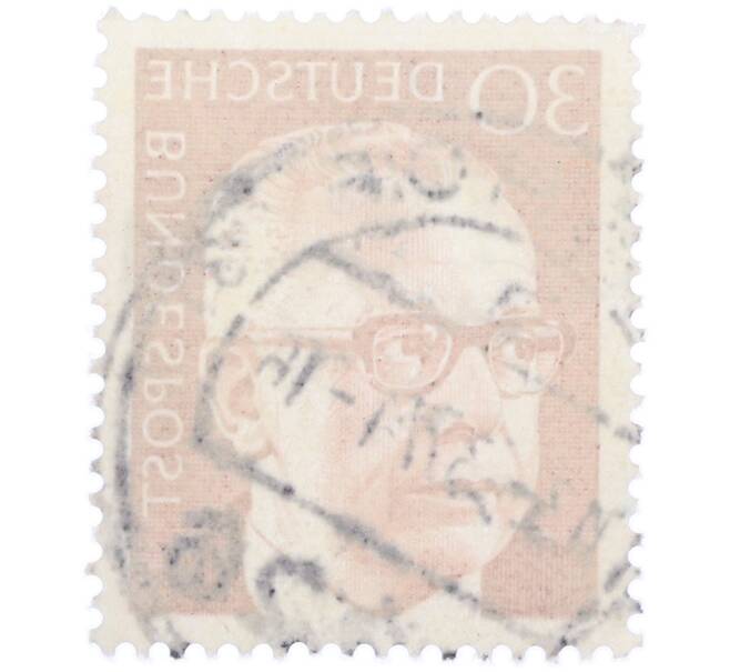 Почтовая марка 30 пфеннигов 1971 года Западная Германия (ФРГ) «Президент Густав Хайнеман» (Артикул: T11-38299) — Фото №2