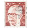 Почтовая марка 30 пфеннигов 1971 года Западная Германия (ФРГ) «Президент Густав Хайнеман» (Артикул: T11-38300) — Фото №1