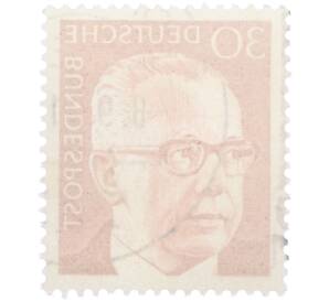 Почтовая марка 30 пфеннигов 1971 года Западная Германия (ФРГ) «Президент Густав Хайнеман» — Фото №2