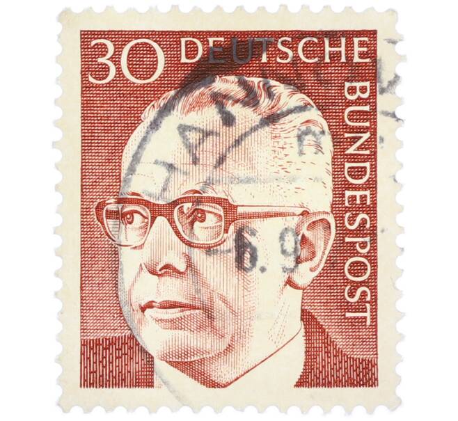 Почтовая марка 30 пфеннигов 1971 года Западная Германия (ФРГ) «Президент Густав Хайнеман» (Артикул: T11-38302) — Фото №1