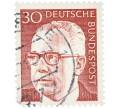 Почтовая марка 30 пфеннигов 1971 года Западная Германия (ФРГ) «Президент Густав Хайнеман» (Артикул: T11-38304) — Фото №1