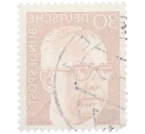 Почтовая марка 30 пфеннигов 1971 года Западная Германия (ФРГ) «Президент Густав Хайнеман» — Фото №2