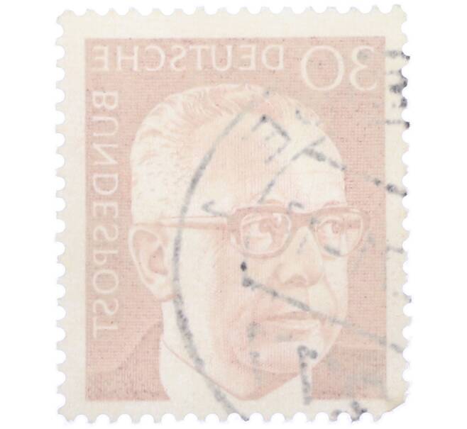 Почтовая марка 30 пфеннигов 1971 года Западная Германия (ФРГ) «Президент Густав Хайнеман» (Артикул: T11-38304) — Фото №2