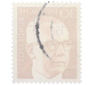 Почтовая марка 30 пфеннигов 1971 года Западная Германия (ФРГ) «Президент Густав Хайнеман» — Фото №2