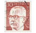 Почтовая марка 30 пфеннигов 1971 года Западная Германия (ФРГ) «Президент Густав Хайнеман» (Артикул: T11-38306) — Фото №1