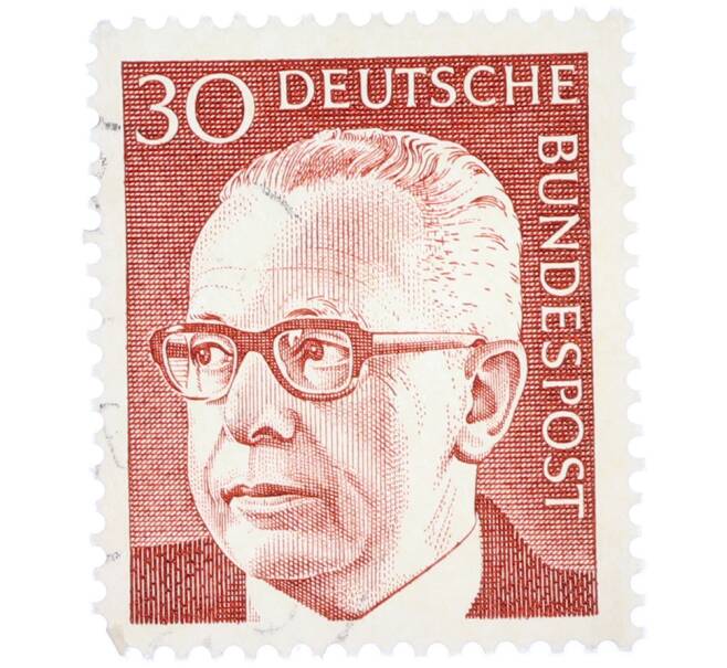 Почтовая марка 30 пфеннигов 1971 года Западная Германия (ФРГ) «Президент Густав Хайнеман» (Артикул: T11-38307) — Фото №1