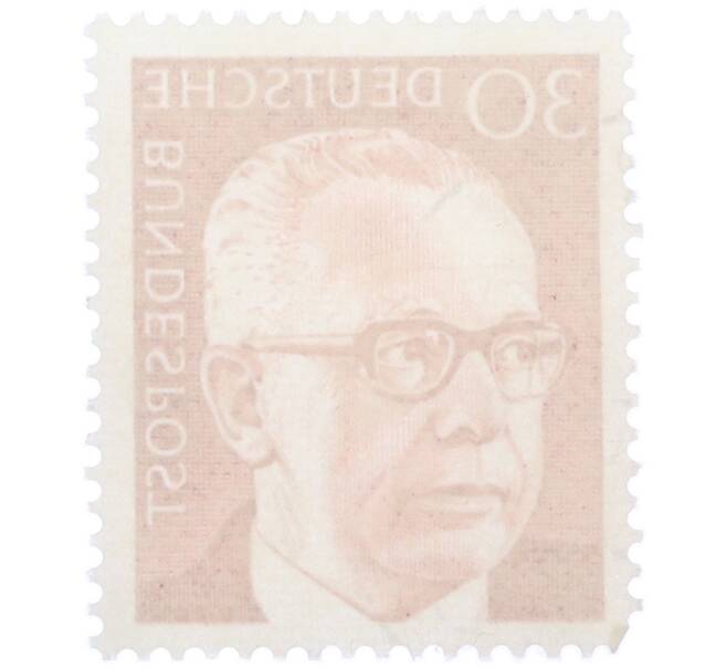 Почтовая марка 30 пфеннигов 1971 года Западная Германия (ФРГ) «Президент Густав Хайнеман» (Артикул: T11-38307) — Фото №2
