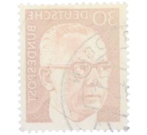 Почтовая марка 30 пфеннигов 1971 года Западная Германия (ФРГ) «Президент Густав Хайнеман» — Фото №2