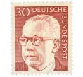 Почтовая марка 30 пфеннигов 1971 года Западная Германия (ФРГ) «Президент Густав Хайнеман» (Артикул: T11-38310) — Фото №1
