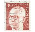 Почтовая марка 30 пфеннигов 1971 года Западная Германия (ФРГ) «Президент Густав Хайнеман» (Артикул: T11-38313) — Фото №1