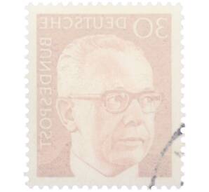 Почтовая марка 30 пфеннигов 1971 года Западная Германия (ФРГ) «Президент Густав Хайнеман» — Фото №2