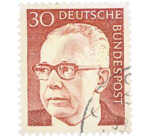 Почтовая марка 30 пфеннигов 1971 года Западная Германия (ФРГ) «Президент Густав Хайнеман» — Фото №1