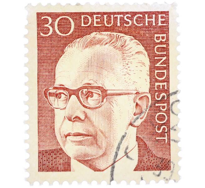 Почтовая марка 30 пфеннигов 1971 года Западная Германия (ФРГ) «Президент Густав Хайнеман» (Артикул: T11-38315) — Фото №1