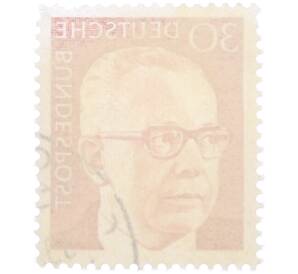 Почтовая марка 30 пфеннигов 1971 года Западная Германия (ФРГ) «Президент Густав Хайнеман» — Фото №2