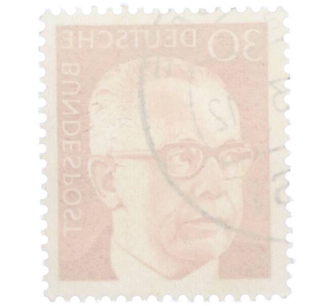 Почтовая марка 30 пфеннигов 1971 года Западная Германия (ФРГ) «Президент Густав Хайнеман» (Артикул: T11-38316) — Фото №2