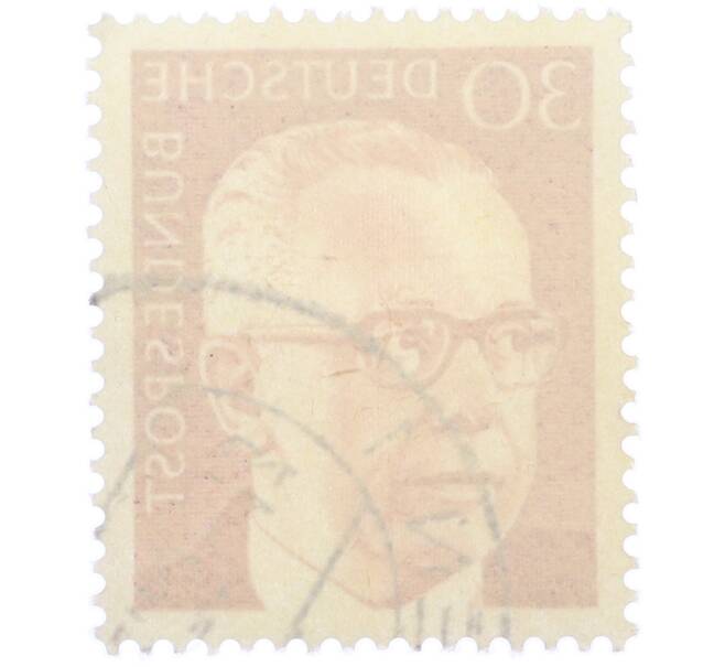 Почтовая марка 30 пфеннигов 1971 года Западная Германия (ФРГ) «Президент Густав Хайнеман» (Артикул: T11-38317) — Фото №2