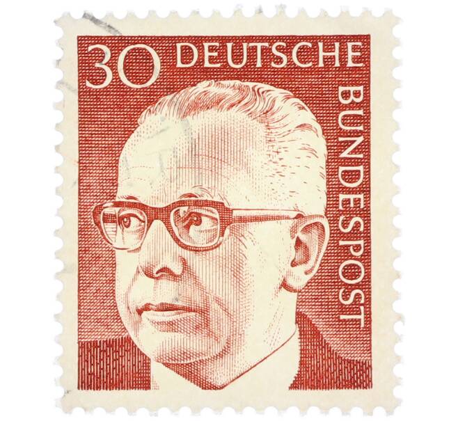 Почтовая марка 30 пфеннигов 1971 года Западная Германия (ФРГ) «Президент Густав Хайнеман» (Артикул: T11-38319) — Фото №1