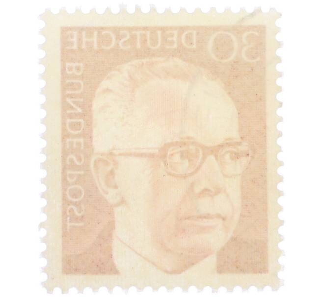 Почтовая марка 30 пфеннигов 1971 года Западная Германия (ФРГ) «Президент Густав Хайнеман» (Артикул: T11-38319) — Фото №2