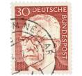 Почтовая марка 30 пфеннигов 1971 года Западная Германия (ФРГ) «Президент Густав Хайнеман» (Артикул: T11-38320) — Фото №1