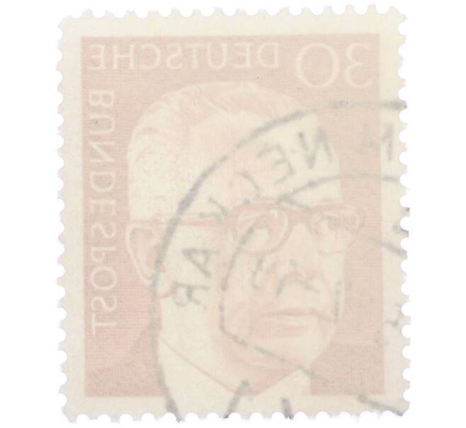 Почтовая марка 30 пфеннигов 1971 года Западная Германия (ФРГ) «Президент Густав Хайнеман» (Артикул: T11-38320) — Фото №2