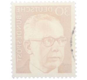 Почтовая марка 30 пфеннигов 1971 года Западная Германия (ФРГ) «Президент Густав Хайнеман» — Фото №2