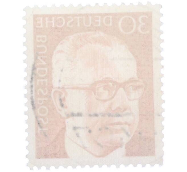 Почтовая марка 30 пфеннигов 1971 года Западная Германия (ФРГ) «Президент Густав Хайнеман» (Артикул: T11-38323) — Фото №2