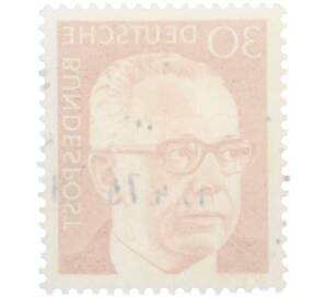 Почтовая марка 30 пфеннигов 1971 года Западная Германия (ФРГ) «Президент Густав Хайнеман» — Фото №2