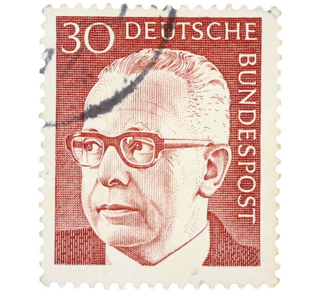 Почтовая марка 30 пфеннигов 1971 года Западная Германия (ФРГ) «Президент Густав Хайнеман» (Артикул: T11-38325) — Фото №1