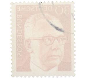 Почтовая марка 30 пфеннигов 1971 года Западная Германия (ФРГ) «Президент Густав Хайнеман» — Фото №2