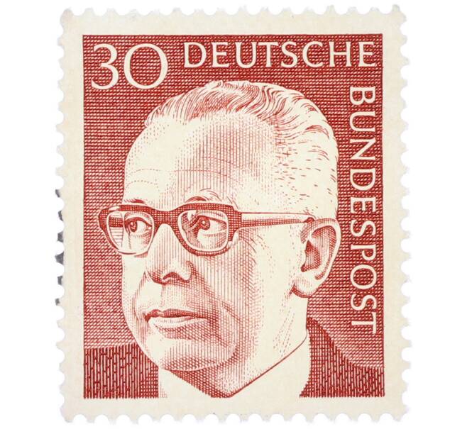 Почтовая марка 30 пфеннигов 1971 года Западная Германия (ФРГ) «Президент Густав Хайнеман» (Артикул: T11-38327) — Фото №1