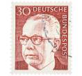 Почтовая марка 30 пфеннигов 1971 года Западная Германия (ФРГ) «Президент Густав Хайнеман» (Артикул: T11-38329) — Фото №1