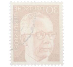 Почтовая марка 30 пфеннигов 1971 года Западная Германия (ФРГ) «Президент Густав Хайнеман» — Фото №2