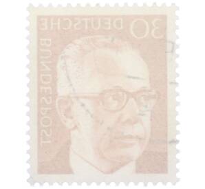 Почтовая марка 30 пфеннигов 1971 года Западная Германия (ФРГ) «Президент Густав Хайнеман» — Фото №2