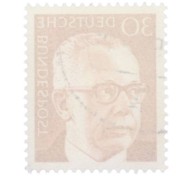 Почтовая марка 30 пфеннигов 1971 года Западная Германия (ФРГ) «Президент Густав Хайнеман» (Артикул: T11-38330) — Фото №2