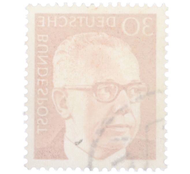 Почтовая марка 30 пфеннигов 1971 года Западная Германия (ФРГ) «Президент Густав Хайнеман» (Артикул: T11-38331) — Фото №2