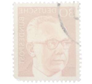 Почтовая марка 30 пфеннигов 1971 года Западная Германия (ФРГ) «Президент Густав Хайнеман» — Фото №2