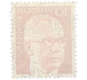 Почтовая марка 30 пфеннигов 1971 года Западная Германия (ФРГ) «Президент Густав Хайнеман» — Фото №2